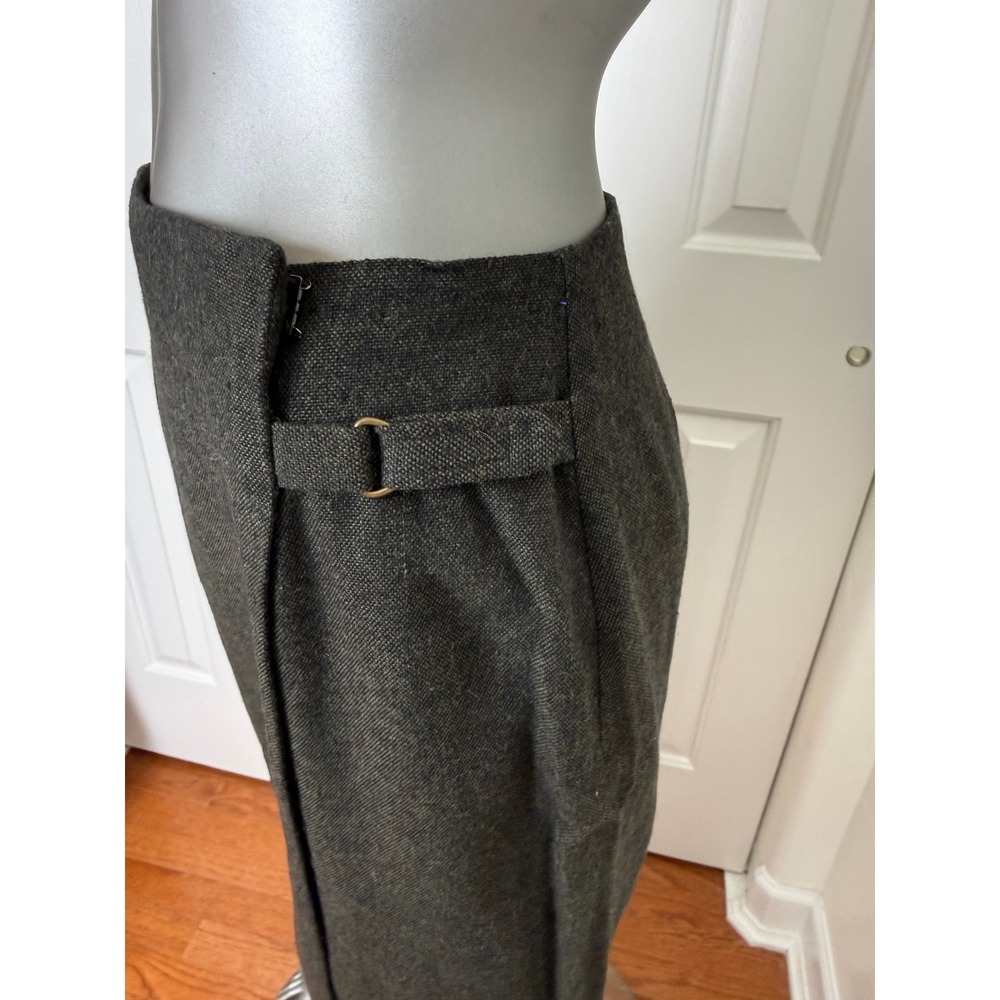 Worthington Petite 2P Wool Blend Fringe Midi‎ Skirt Boho Southwestern Gray - Picture 7 of 9